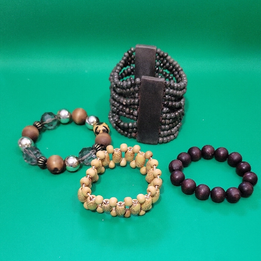 Vintage Stretch  Beaded Bracelet Set